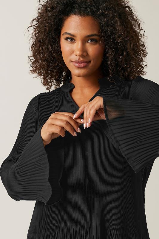 EVANS Plus Size Black Pleat Blouse | Evans 1