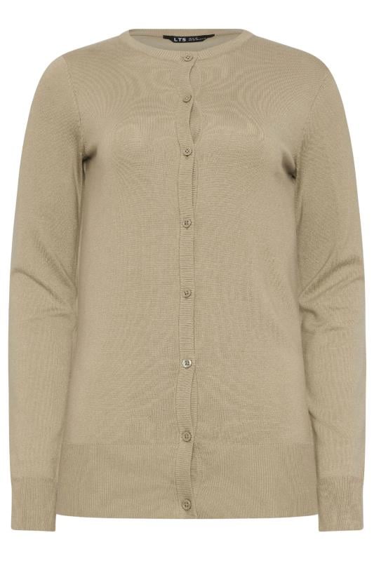 LTS Tall Women's Beige Brown Button Down Knit Cardigan | Long Tall Sally  6