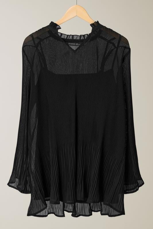 EVANS Plus Size Black Pleat Blouse | Evans 6