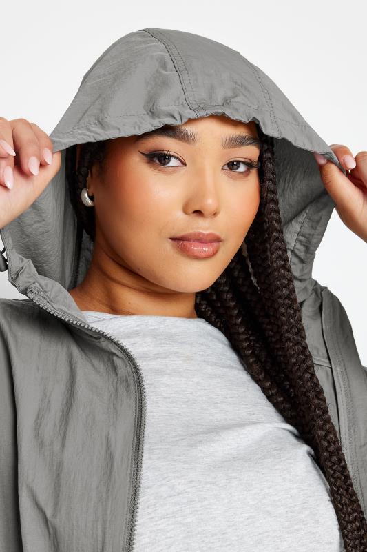 YOURS Plus Size Grey Lightweight Longline Parka Jacket | Yours Clothing 4