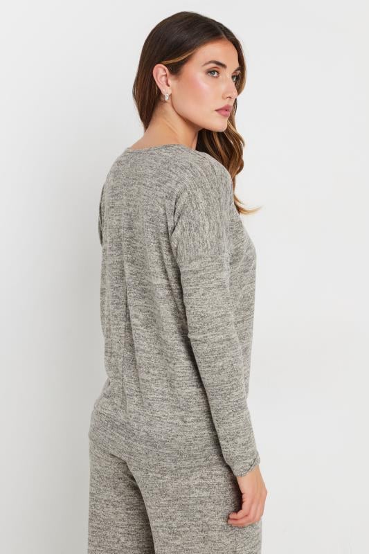 LTS Tall Grey Marl Soft Touch Pleated Top | Long Tall Sally 3