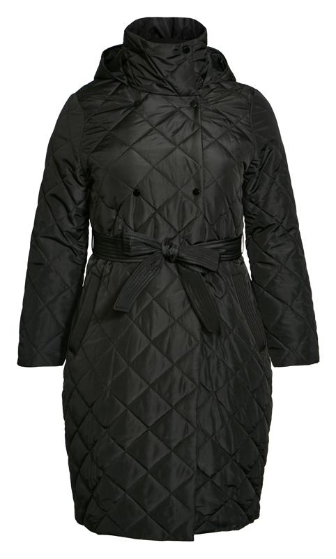 Evans Black Quilted Lightweight Longline Jacket 8