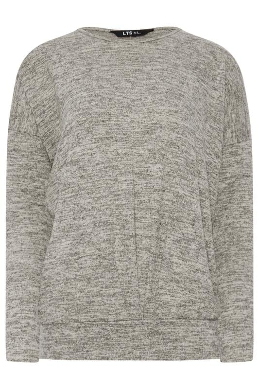 LTS Tall Grey Marl Soft Touch Pleated Top | Long Tall Sally 5