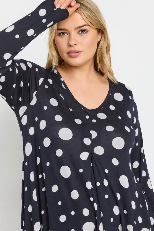 YOURS Plus Size Blue Polka Dot Print Mini Dress | Yours Clothing 4