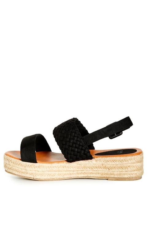 Evans Black Woven Espedrille Sandals | Evans 4