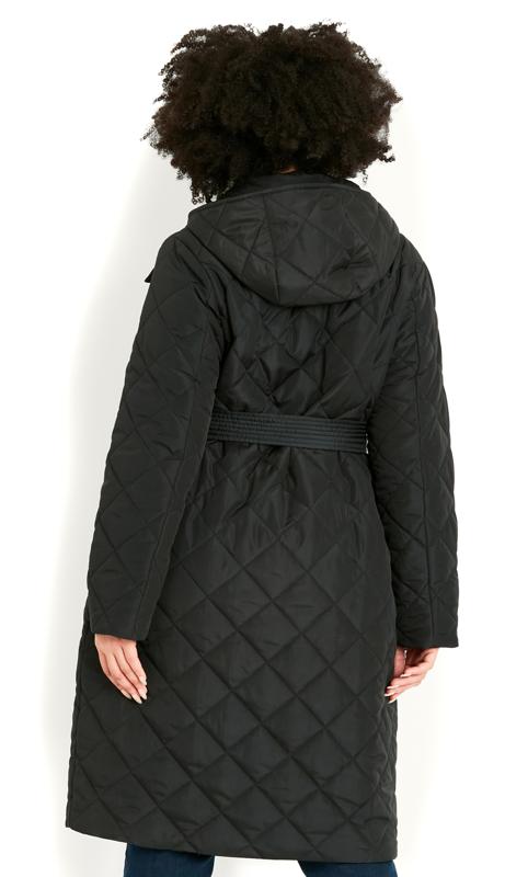 Evans Black Quilted Lightweight Longline Jacket 4