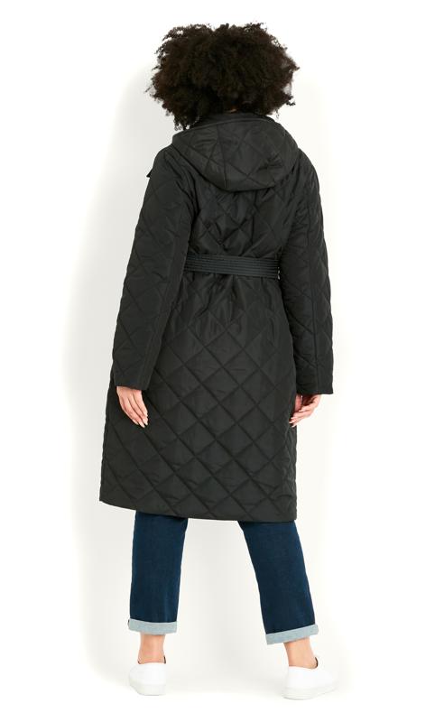 Evans Black Quilted Lightweight Longline Jacket 7