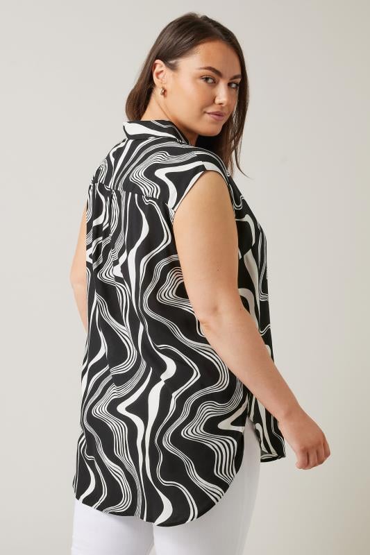 EVANS Plus Size Black Abstract Print Tunic | Evans 3