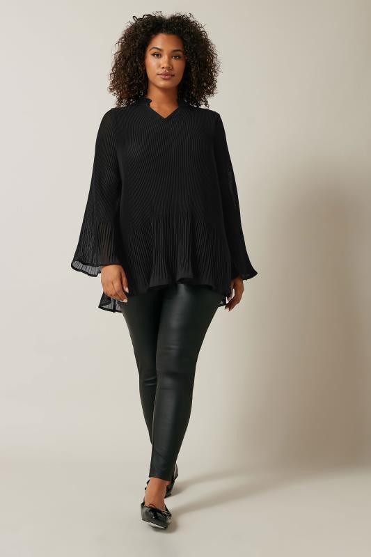 EVANS Plus Size Black Pleat Blouse | Evans 4