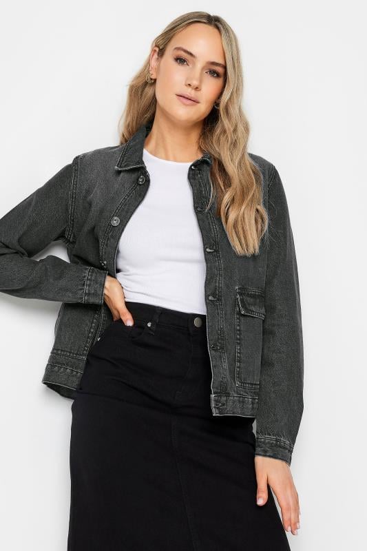 LTS Tall Womens Black Washed Denim Jacket | Long Tall Sally  3