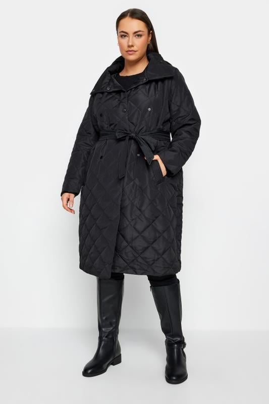 Evans Black Quilted Lightweight Longline Jacket 1