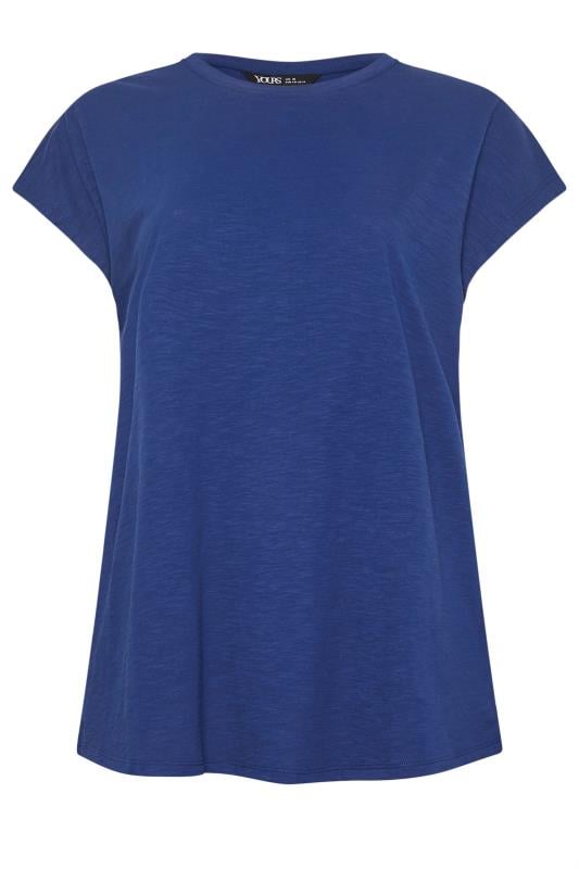 YOURS Plus Size Blue Crew Neck T-Shirt | Yours Clothing 5