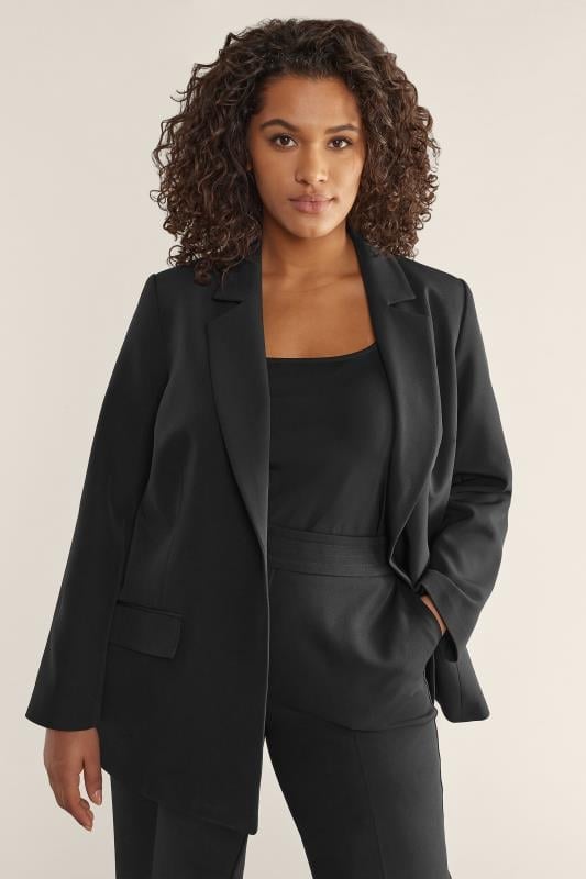 Plus Size  EVANS Curve Black Single Breasted Blazer