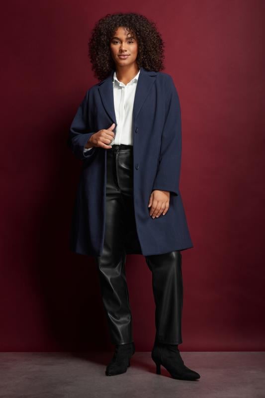 Plus Size  EVANS Curve Navy Blue City Coat