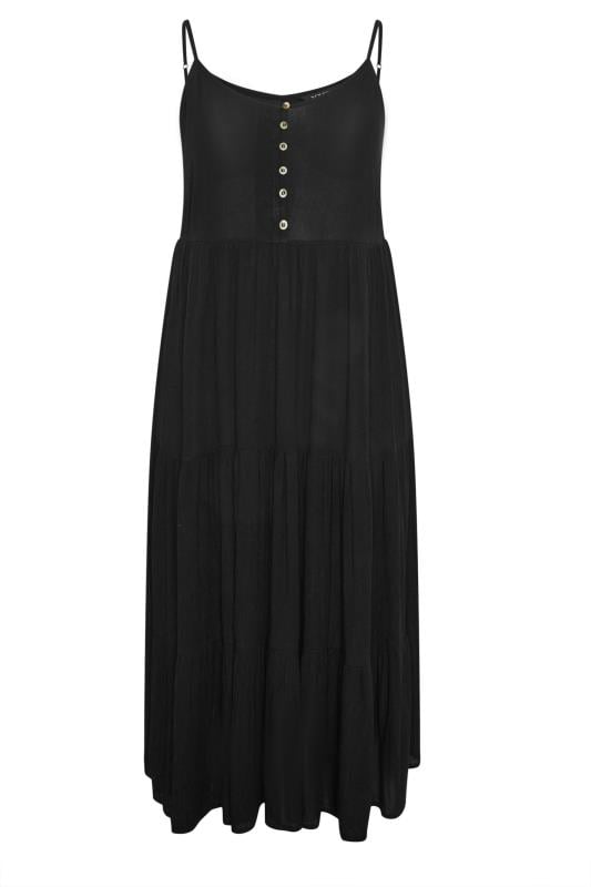 YOURS Plus Size Black Crinkle Maxi Dress | Yours Clothing 6