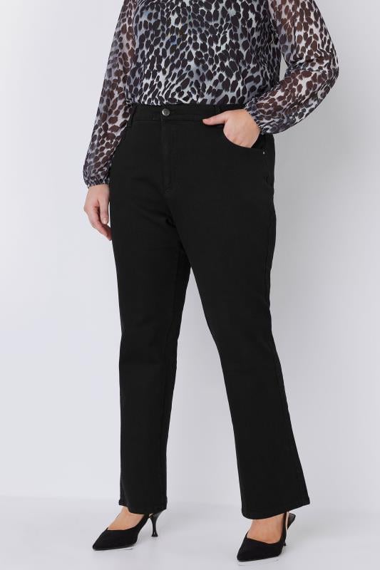 Plus Size  EVANS Curve Fit Black Straight Leg Jeans