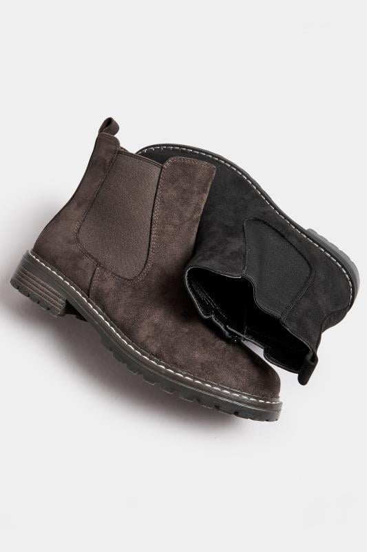 Brown Faux Suede Chelsea Boots In Extra Wide EEE Fit | Yours Clothing 5