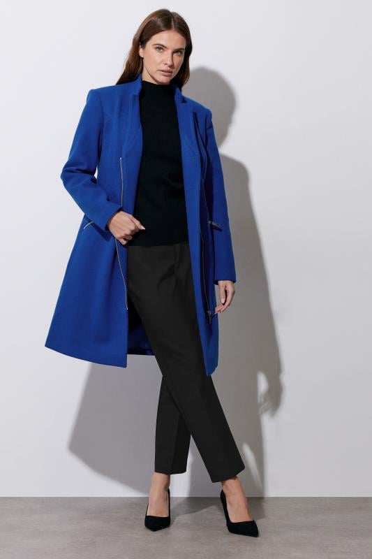   STAR Cobalt Blue Zip Detail Tailored Coat