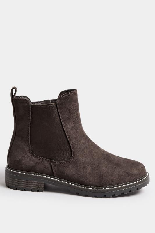 Brown Faux Suede Chelsea Boots In Extra Wide EEE Fit | Yours Clothing 3