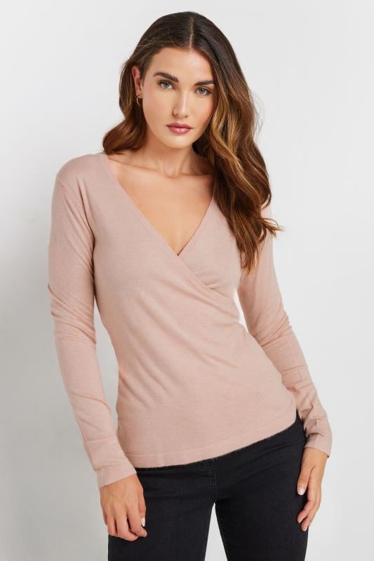 LTS Tall Light Pink Knit Wrap Top | Long Tall Sally 1