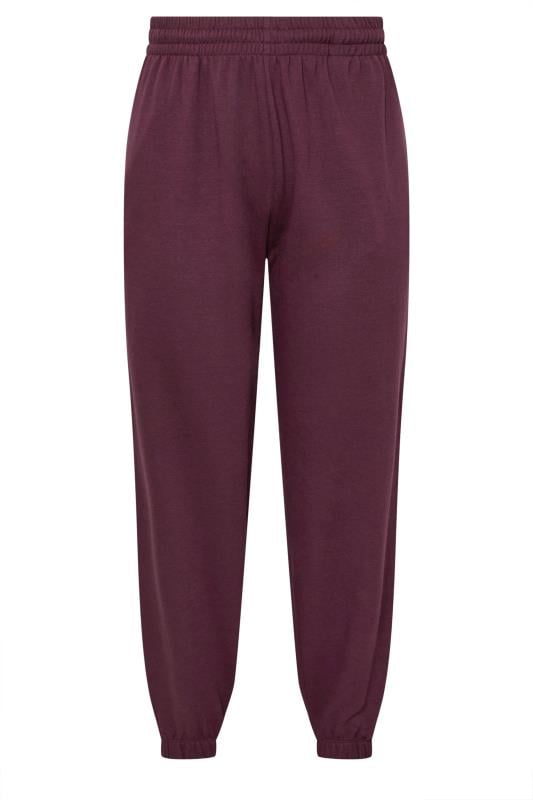 YOURS Plus Size Burgundy Red Cuffed Joggers | Yours Clothing 5