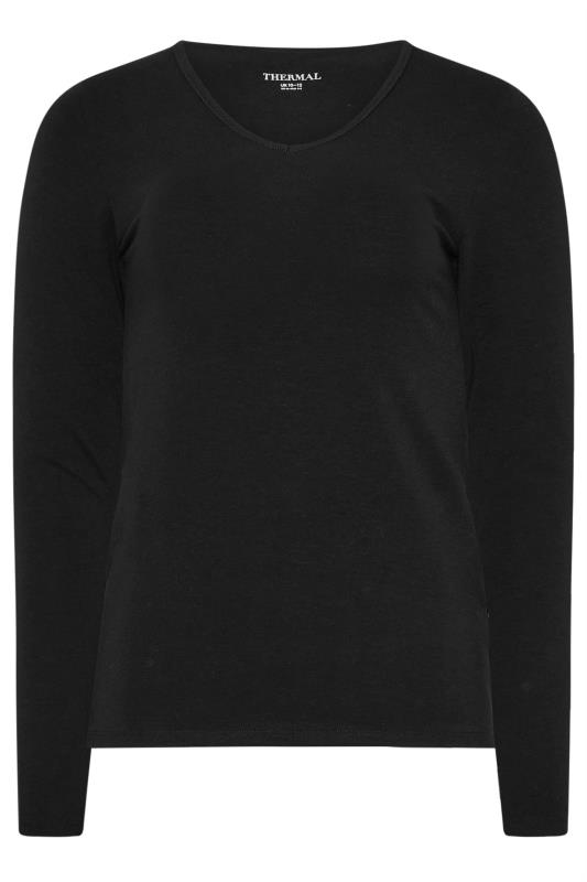 LTS Tall Women's Black V-Neck Thermal Top | Long Tall Sally 5