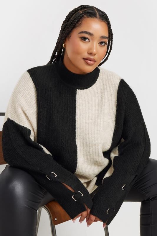 YOURS Plus Size Black Vertical Stripe Knitted Jumper | Yours Clothing 3