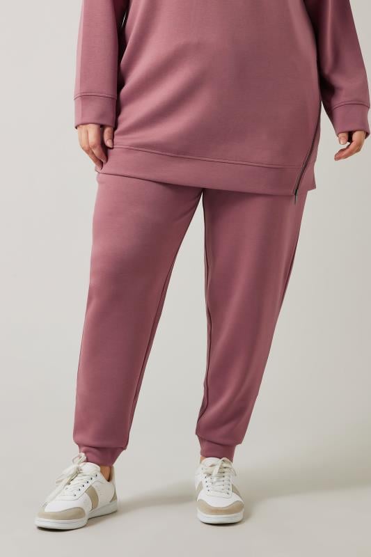 Plus Size  EVANS Curve Pink Luxe Zip Pocket Joggers