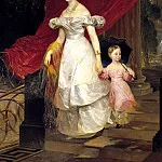 BRYULLOV Karl – Portrait of Grand Duchess Elena Pavlovna and her daughter Maria. 1830, 900 Classic russian paintings