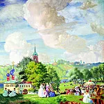 Kustodiyev Boris – Summer landscape, 900 Classic russian paintings