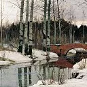 Richard Bergholz – Thaw in Gatchina, 900 Classic russian paintings