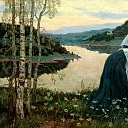 Nesterov Mikhail – Girls on the shore, 900 Classic russian paintings