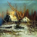 Klever Julius – Winter landscape with a hut. 1, 900 Classic russian paintings