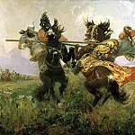 Michael Avila – Duel in the Kulikovo, 900 Classic russian paintings