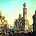 Fedor Alekseev – Cathedral Square in the Moscow Kremlin, 900 Classic russian paintings