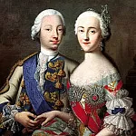 Groot Georg – Portrait of Tsarevich Peter Fedorovich and Grand Duchess Catherine Alekseevna. 1740-e, 900 Classic russian paintings