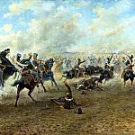 Mazurovskii Victor – cavalry battle, 900 Classic russian paintings