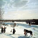 KRYLOV Nicephorus – Winter landscape. Russian winter, 900 Classic russian paintings