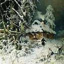 Klever Julius – Winter landscape with a hut, 900 Classic russian paintings