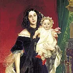 BRYULLOV Karl – Portrait of Maria Arkadyevna Beck and his daughter. 1840, 900 Classic russian paintings