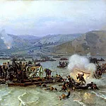 Nikolai Dmitriev-Orenburgsky – Crossing the Russian army over the Danube at Zimnitsa June 15, 1877, 900 Classic russian paintings