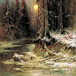 Klever Julius – Sunset in winter. 1, 900 Classic russian paintings