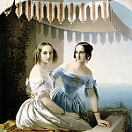 Neff Tim – Portrait of Grand Duchesses Maria Nikolaevna and Olga Nikolaevna, 900 Classic russian paintings