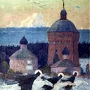 Nesterov Mikhail – Riders, 900 Classic russian paintings