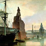 VOROBYEV Maxim – Neva Embankment near the Academy of Fine Arts, 900 Classic russian paintings