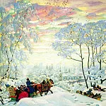 Kustodiyev Boris – Winter. 1916, 900 Classic russian paintings