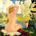 Kustodiyev Boris – Bathing, 900 Classic russian paintings