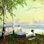 Kustodiev Boris – The Volga. 1922, 900 Classic russian paintings