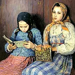 Bogdanov-Belsky Nikolai – Schoolgirls, 900 Classic russian paintings