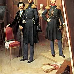 Villevalde Bogdan – Nicholas I to the Tsarevich Alexander Nikolaevich in the artists studio in 1854, 900 Classic russian paintings